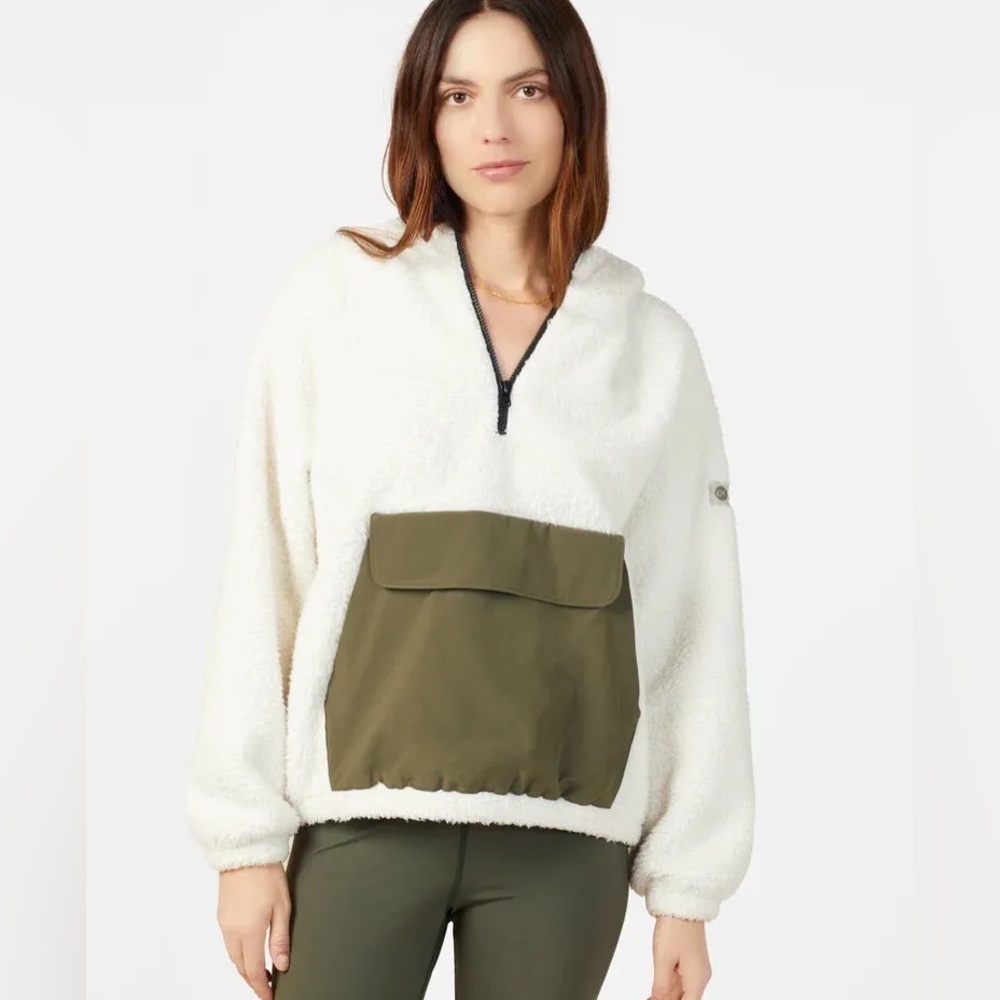 NWT Outerknown Active Sherpa Half Zip Hoodie